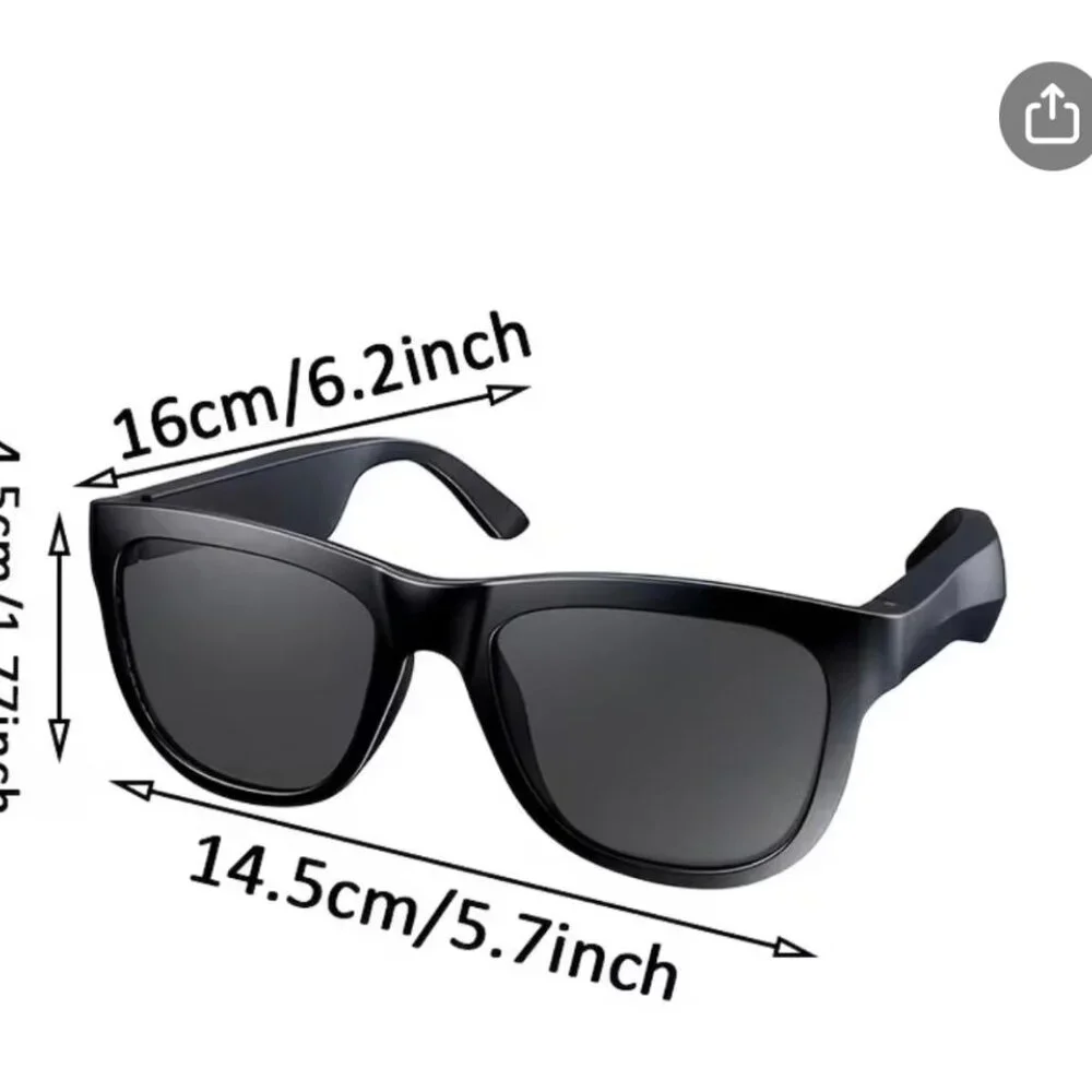 NEW - BLUETOOTH Rechargeable Wireless Smart Glasses 3-5H Battery Life - BLACK